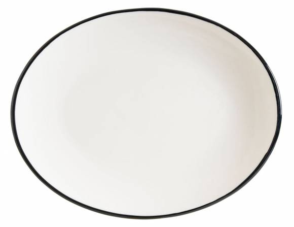 Блюдо овальное 250*190 мм Линеа Черный, форма Мув Bonna LNEBLMOV25OV