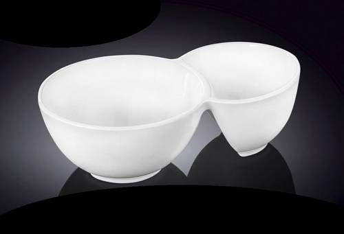 Емкость для закусок 2 секции 150х90мм Wilmax 992571/А /6/72/