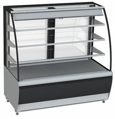 Витрина холодильная кондитерская K70 VM 1,3-2 STANDARD 9006-9005 (ВХСв-1,3д Сarboma ТЕХНО (открытая) Витрина холодильная кондитерская K70 VM 1,3-2 STANDARD 9006-9005 (ВХСв-1,3д Сarboma ТЕХНО (открытая)