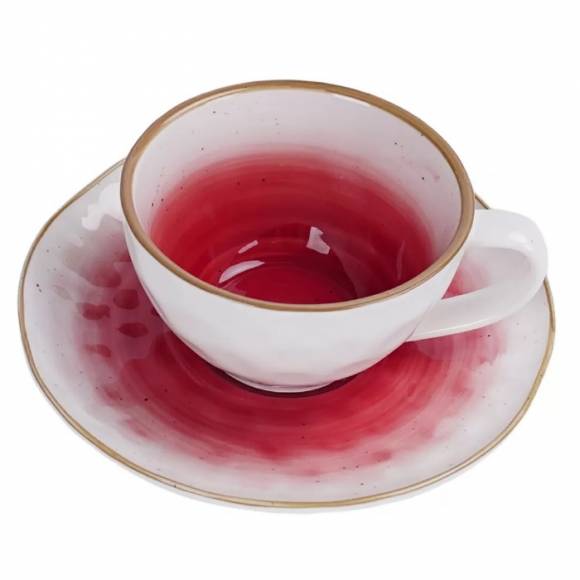 Чайная пара 240 мл, фарфор,красный цвет "The Sun" P.L. 170639 /1/ Чайная пара 240 мл, фарфор,красный цвет "The Sun" P.L. 170639 /1/