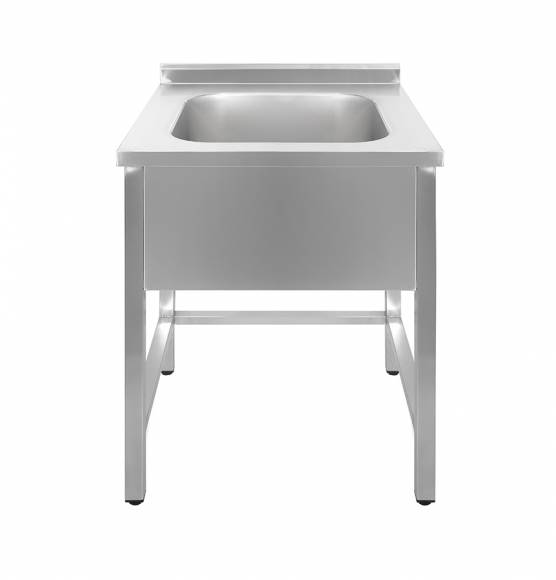 Ванна моечная 1-а секционная 600*600*850 гл.250 с бортом (цельнотянутая мойка)