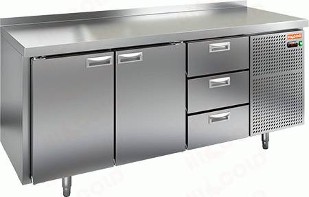 Стол холодильный Hicold GN113/TN 2 двери 3 ящика Стол холодильный Hicold GN113/TN 2 двери 3 ящика