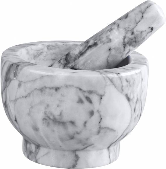 Ступка d=125 мм. h=90 мм. с пестиком 135 мм., мрамор FM