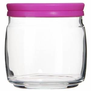 Банка для сыпучих  650мл с розов. крышкой Cesni Pasabahce-завод Бор 43003 /12/