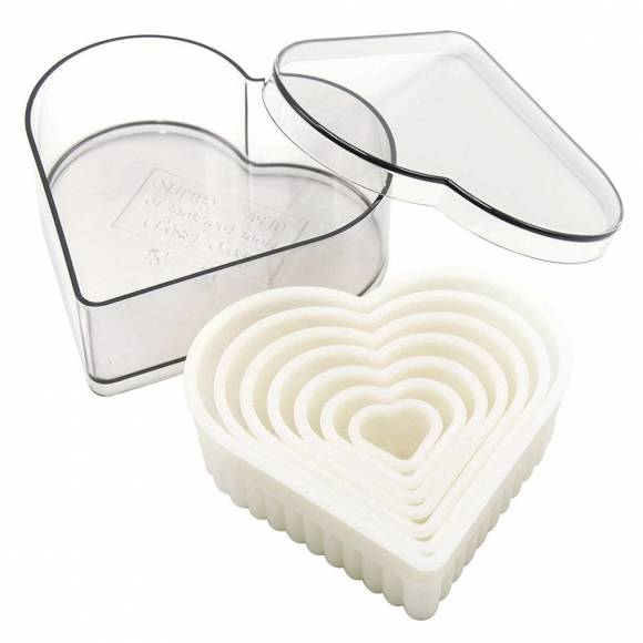 Набор кондитерских рифленых форм "Сердце", H=3,5 см, 7 шт, нейлон Proff Cuisine 2064 Набор кондитерских рифленых форм "Сердце", H=3,5 см, 7 шт, нейлон Proff Cuisine 2064