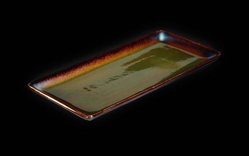 Блюдо прямоугольное 340х162мм Corone Verde синий+зеленый HL497050 фк0716