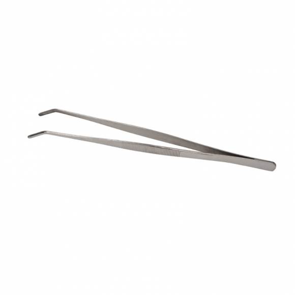 Щипцы (пинцет) 30 см. прямые, изогнутый кончик, нерж. MGsteel 70425