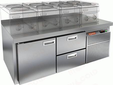 Стол холодильный HICOLD GN 12/TN LT SH 1 дверь, 2 ящика Стол холодильный HICOLD GN 12/TN LT SH 1 дверь, 2 ящика