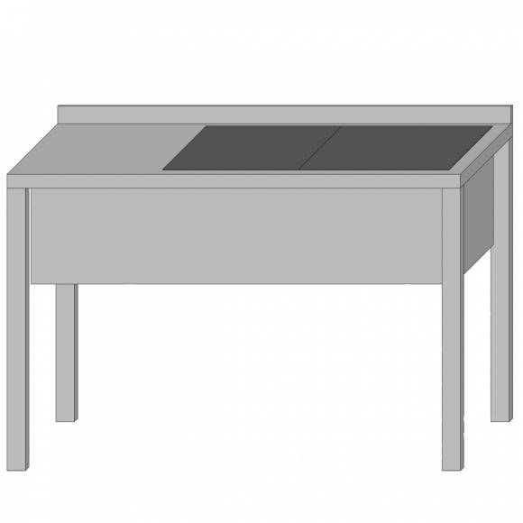 Стол производственный с двумя ваннами цельнотянутыми 1100*600*850 гл.250 мм с бортом Стол производственный с двумя ваннами цельнотянутыми 1100*600*850 гл.250 мм с бортом