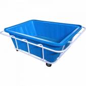 Тележка для прачечной ТП27.4 ОЛДАК конусный пластиковый бак 600л, г/п 200кг Тележка для прачечной ТП27.4 ОЛДАК конусный пластиковый бак 600л, г/п 200кг