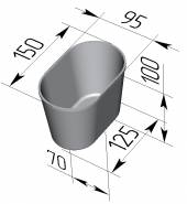 Форма для хлеба Спика 5 Л 11 овал (150 х 95 х 100 мм) с ручками 5 секций