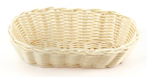 Корзинка овальная пластиковая 220х110х60мм бежевая [Beige 4218, KT4003] кт1907