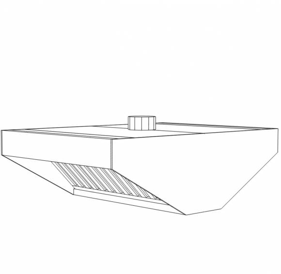 Зонт вытяжной островной Г-образный 1300*1100 Зонт вытяжной островной Г-образный 1300*1100