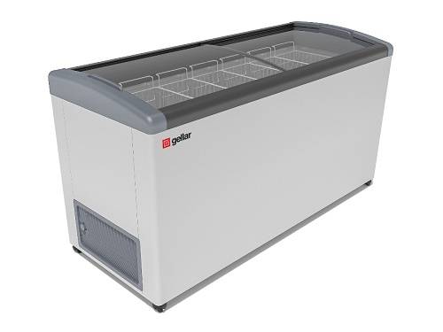 Ларь морозильный с наклонным гнутым стеклом Frostor Gellar FG 600 E серый