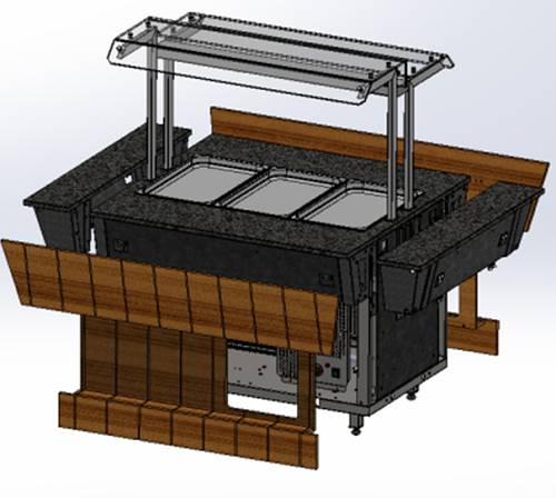Столешница-вставка Refettorio (шведский стол островной) 1050х192мм Столешница-вставка Refettorio (шведский стол островной) 1050х192мм