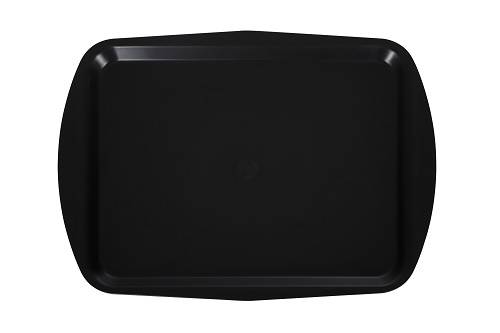 Поднос прямоугольный 49х36см черный с ручками полипропилен мки39/9.1