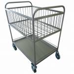 Тележка для прачечной ТП34 ОЛДАК нерж. сетчатая корзина, полка, г/п 100кг Тележка для прачечной ТП34 ОЛДАК нерж. сетчатая корзина, полка, г/п 100кг