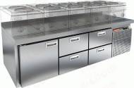 Стол холодильный HICOLD GN122/TN LT SH 1 дверь, 4 выдвижных ящика Стол холодильный HICOLD GN122/TN LT SH 1 дверь, 4 выдвижных ящика