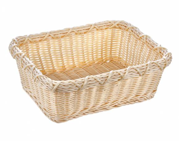 Корзинка прямоугольная 380х280х130мм пластик бежевая [Beige 5133E]