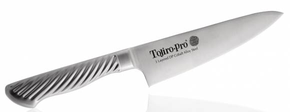 Нож Сантоку Tojiro Pro 170мм сталь VG10 3 слоя, рукоять сталь  F-615 Нож Сантоку Tojiro Pro 170мм сталь VG10 3 слоя, рукоять сталь  F-615