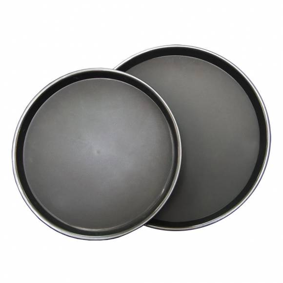 Поднос круглый черный 40см прорезиненный ПЛАСТИК P.L. - BarWare 1600CT- BLACK