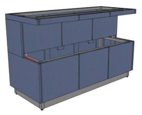 МОНТ 1500х600х860 серия RD1 Каркас с обшивкой ЛДСП, полка для тарелок МОНТ 1500х600х860 серия RD1 Каркас с обшивкой ЛДСП, полка для тарелок
