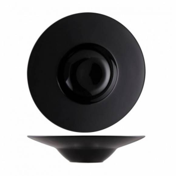 Тарелка глубокая 450мл 300мм "Glossy-Black" P.L. F2509BY-12L  81200053 /3/