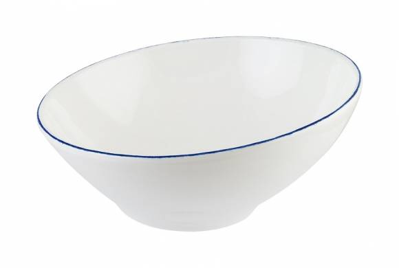 Салатник 350 мл 160 мм фарфор Vantat Retro Bonna E101VNT16KS скошенный синий край