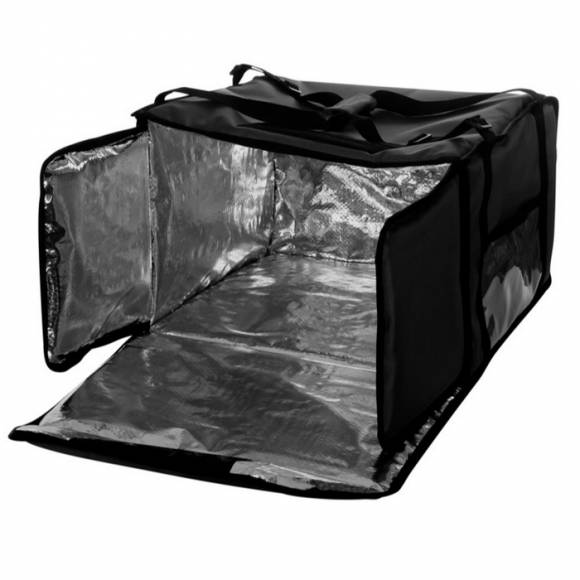 Термосумка для 5-6 пицц 450х450х300мм фольгированная черная 1612/1 Термосумка для 5-6 пицц 450х450х300мм фольгированная черная 1612/1