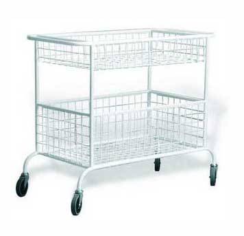 Тележка для белья МТ2 ОЛДАК медицинская, 2 сетчатые корзины