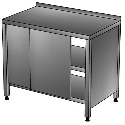 СКП2П Стол-купе производственный с бортом, 2-мя полками 800*800*850, зашивка по бокам