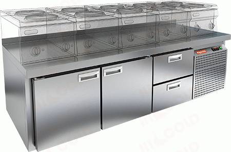Стол холодильный HICOLD SN 112/TN LT SH  2 двери 2 ящика  Стол холодильный HICOLD SN 112/TN LT SH  2 двери 2 ящика