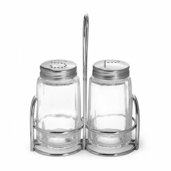 Набор для специй 2 предмета (соль, перец) нержавеющая сталь, замкнутый круг Luxstahl [KH-218]