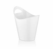 Ведро для шампанского поликарбонат 4л. 60*200/160*130 мм. h=280 мм. с ручкой белое GP 76884