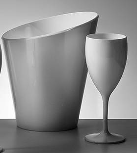 Ведро для шампанского 200/120х230мм Nipco Backet Shamp S Acrylic белое 191066 /6/